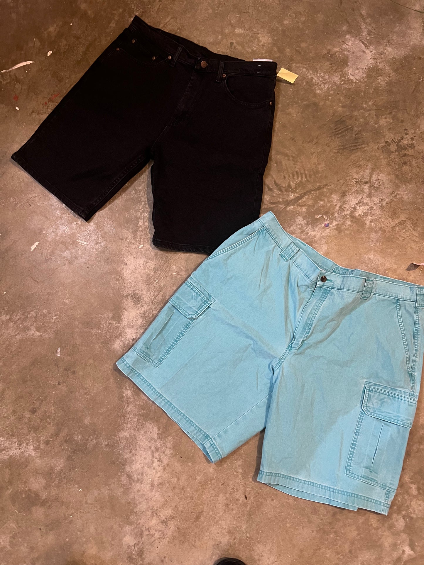 “Black Tsunami” denim shorts